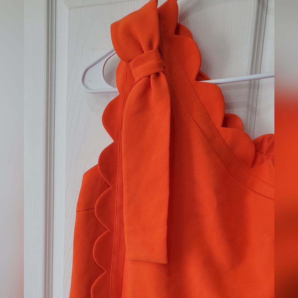 VICTORIA BECKHAM for Target Orange One Shoulder Scallop Dress Size XS NWT - Picture 3 of 12